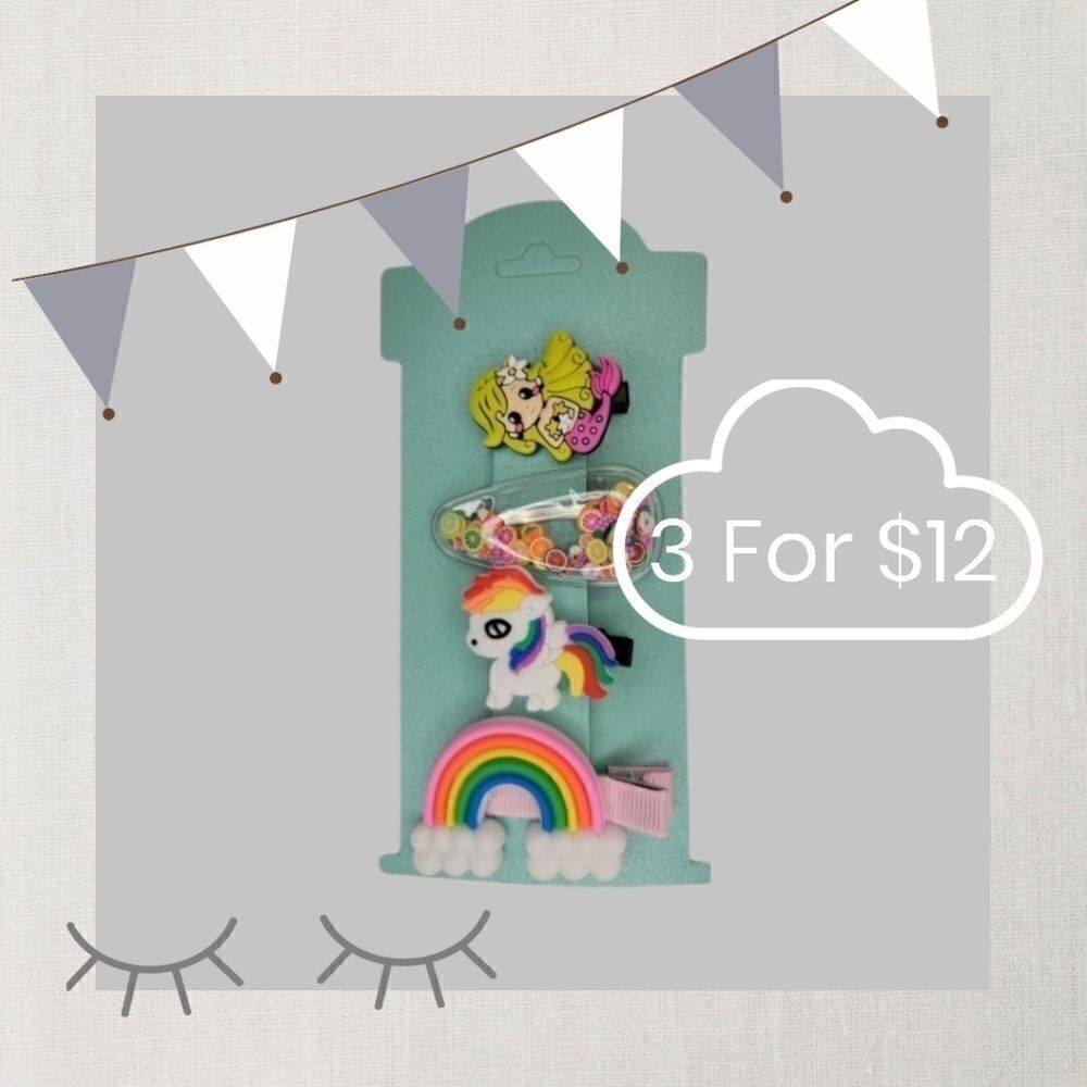 3/$12 4pc Children Hairclip set